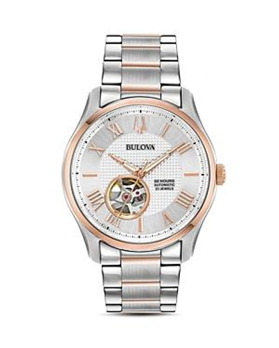 Shop Bulova Wilton Two-tone Watch, 42mm In White