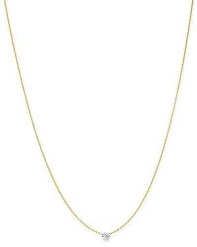 Shop Aerodiamonds 18k Yellow Gold Solo Diamond Adjustable Necklace, 18 In White/gold