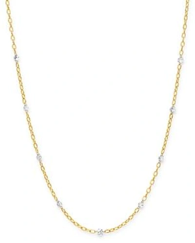 Shop Aerodiamonds 18k Yellow Gold Orbit Diamond Nine Stone Station Necklace, 18 In White/gold