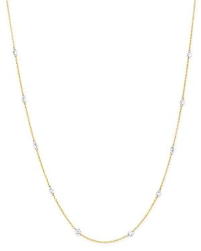 Shop Aerodiamonds 18k Yellow Gold Orbit Diamond 10 Stone Station Necklace, 18 In White/gold