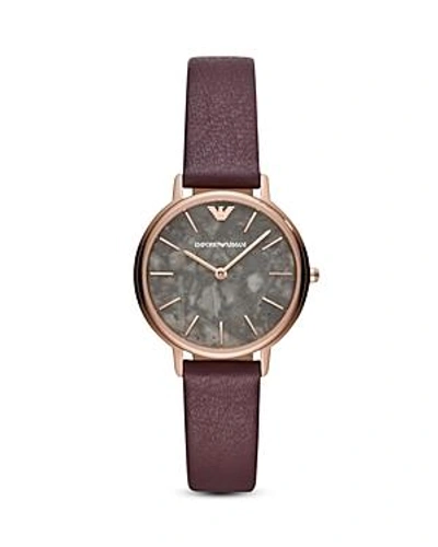Shop Emporio Armani Kappa Three-hand Watch, 32mm In Gray/purple