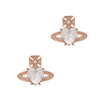 Shop Vivienne Westwood Ariella Crystal-embellished Earrings In Rose