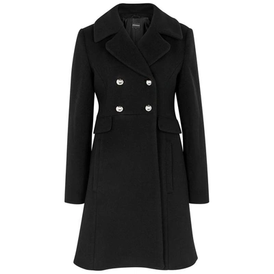 Shop Emporio Armani Black Double-breasted Wool Coat