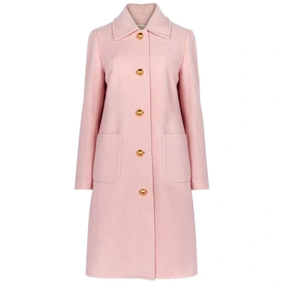 Shop Tory Burch Colette Pink Wool-blend Bouclé Coat