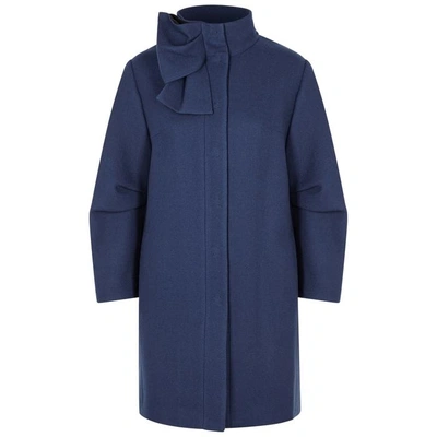 Shop Paule Ka Dark Blue Wool-blend Coat