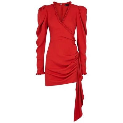 Shop Magda Butrym Carlton Silk Crepe De Chine Mini Dress In Red