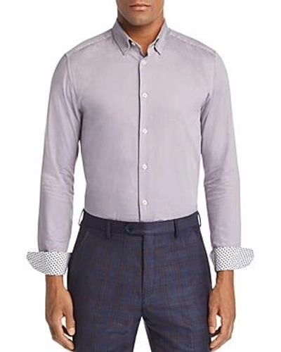 Shop Ted Baker Bloosem Semi-plain Regular Fit Button-down Shirt - 100% Exclusive In Lilac