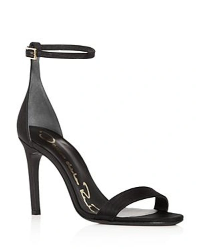 Shop Oscar De La Renta Women's Ankle Strap High-heel Sandals In Black
