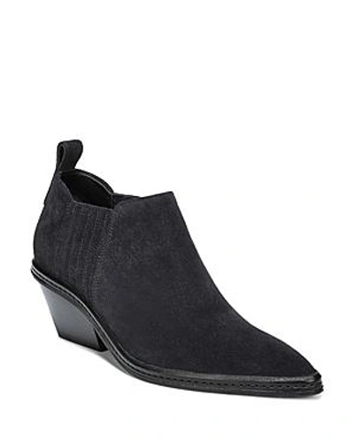 Shop Via Spiga Women's Farly Pointed Toe Suede Mid-heel Ankle Booties In Ink