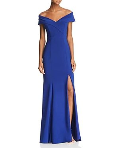 Shop Aqua Off-the-shoulder Gown - 100% Exclusive In New Royal