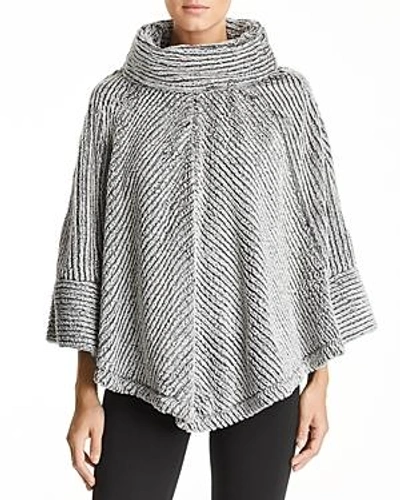 Shop Capote Faux-fur Cowl Neck Poncho In Charcoal