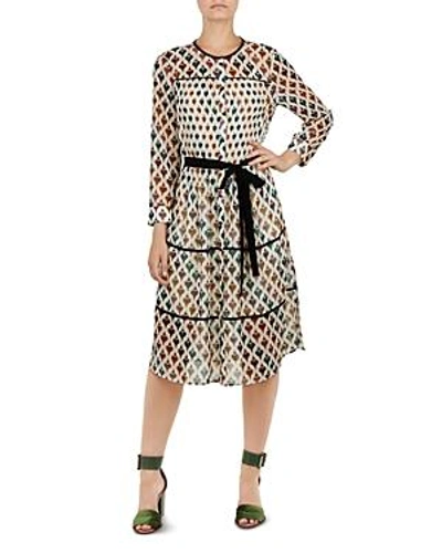 Shop Ted Baker Colour By Numbers Ria Heart-print Shirt Dress In Ivory