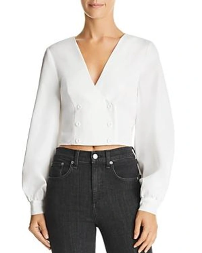 Shop The Fifth Label Circuit Double-breasted Cropped Top - 100% Exclusive In Ivory