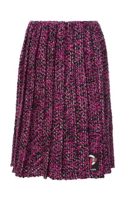 Shop Prada Pleated Skirt In Pink