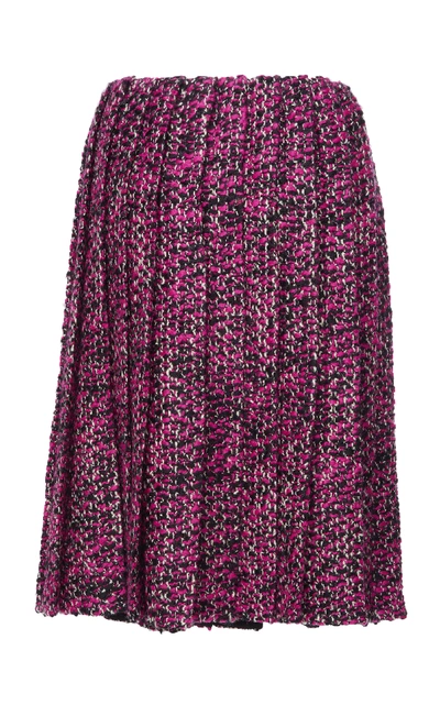 Shop Prada Pleated Skirt In Pink