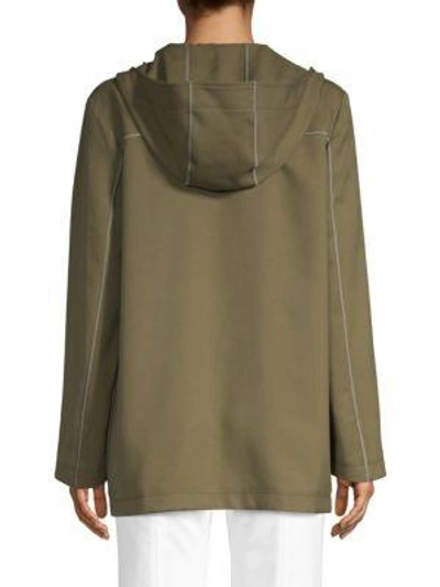 Shop Piazza Sempione Slim Hooded Parka In Green