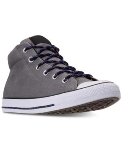 Shop Converse Men's Chuck Taylor Street Mid Casual Sneakers From Finish Line In Mason/black/white