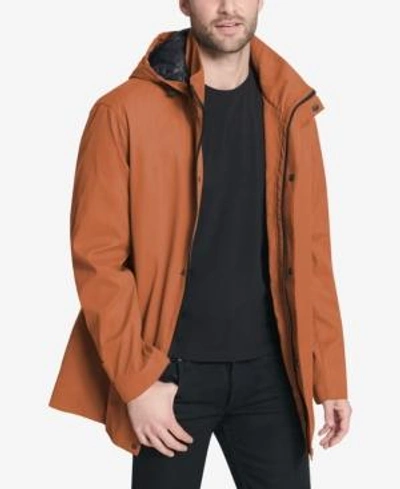 Shop Dkny Men's Parka With Detachable Hood, Created For Macy's In Orange