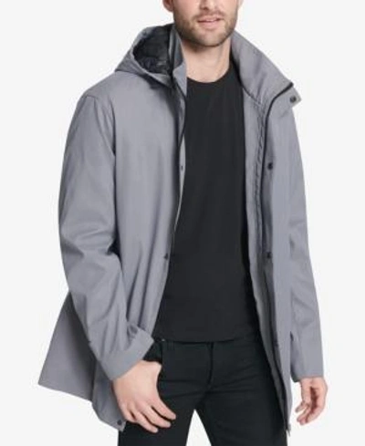 Shop Dkny Men's Parka With Detachable Hood, Created For Macy's In Med Grey