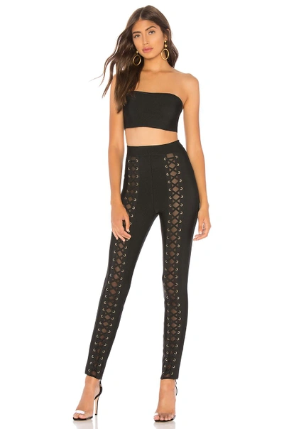 Shop By The Way. Rose Lace Up Bandage Set In Black