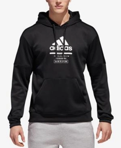 Shop Adidas Originals Adidas Men's Team Issue Fleece Hoodie In Black White