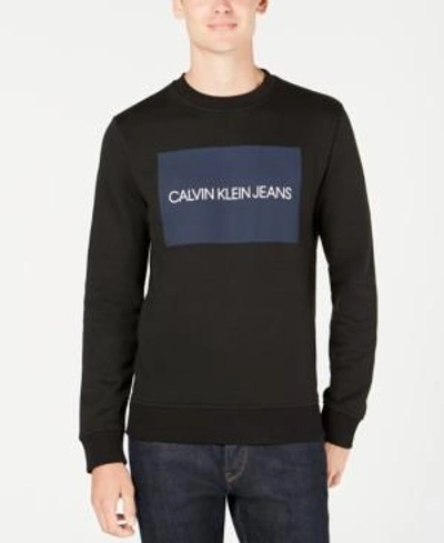 Shop Calvin Klein Jeans Est.1978 Men's Institutional Logo Long-sleeve Sweatshirt In Black