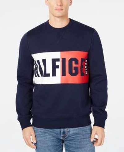 Shop Tommy Hilfiger Men's Marcus Graphic Sweatshirt, Created For Macy's In Black Iris