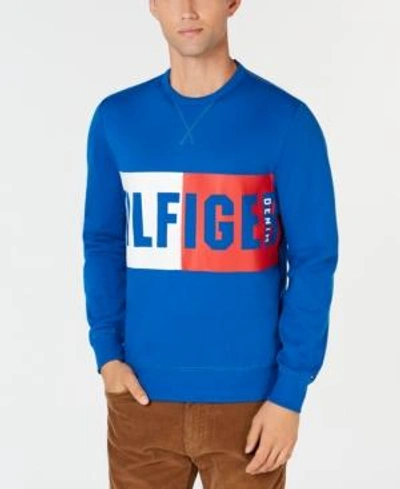 Shop Tommy Hilfiger Men's Marcus Graphic Sweatshirt, Created For Macy's In Snorkel Blue
