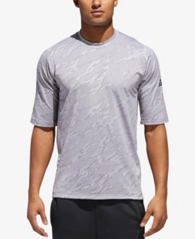 Shop Adidas Originals Adidas Men's Jacquard Camo T-shirt In Grey