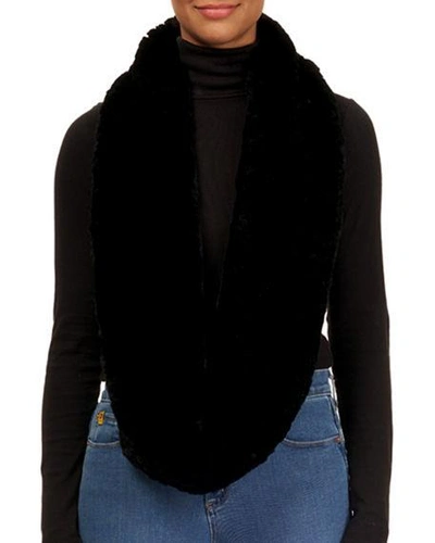 Shop Gorski Knit Fur Infinity Scarf In Black