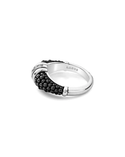 Shop Lagos Black Caviar Diamond Tapered Ring