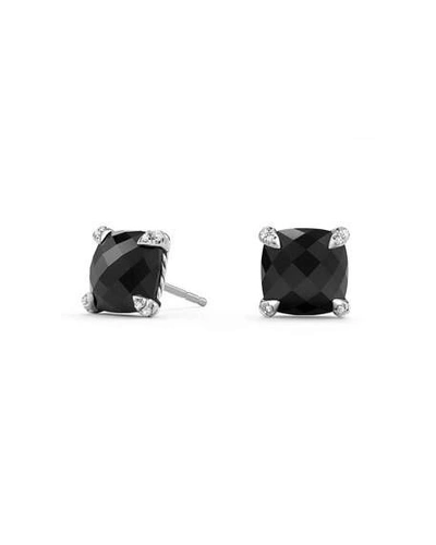 Shop David Yurman 9mm Chatelaine Stud Earrings In Onyx