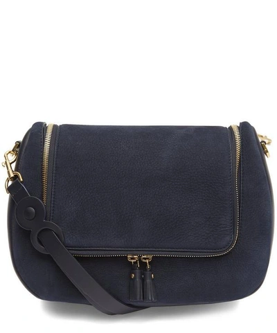 Shop Anya Hindmarch Vere Nubuck Leather Soft Satchel In Navy