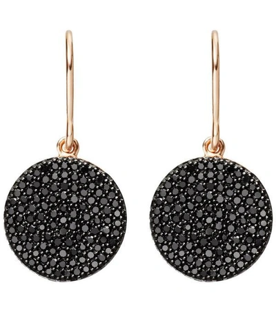 Shop Astley Clarke Rose Gold Icon Black Diamond Earrings