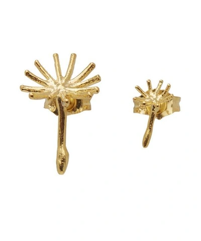 Shop Alex Monroe Gold-plated Asymmetrical Dandelion Fluff Stud Earrings