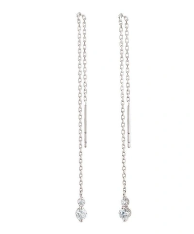 Shop Dinny Hall White Gold Shuga Double Diamond Chain Drop Earrings