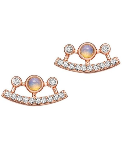 Shop Astley Clarke Rose Gold Icon Nova Ellipse Opal Stud Earrings