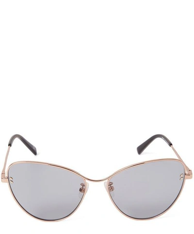 Shop Stella Mccartney Rose Gold-tone Metal Cat-eye Sunglasses