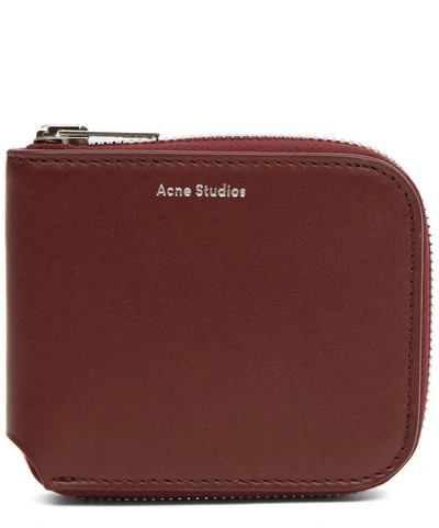 Shop Acne Studios Kei S Small Zip Around Wallet In Red