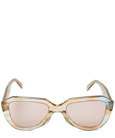 Shop Celine Acetate Aviator Sunglasses In Pink Blue