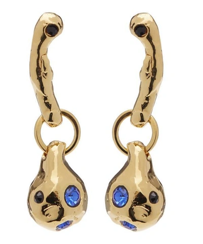 Shop Marni Gold-tone Metal Gemstone Drop Earrings