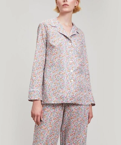 Shop Liberty London Emilias Bloom Tana Lawn Cotton Long Pyjama Set In Cream