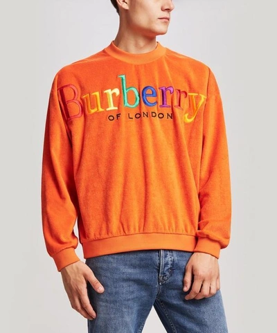 Burberry Rainbow Logo French Terry Sweatshirt In Orange | ModeSens
