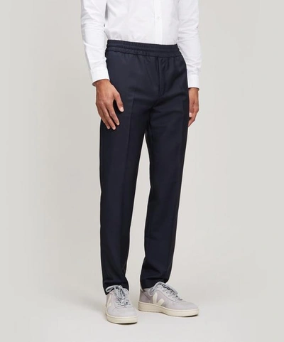 Shop Acne Studios Ryder Mohair And Wool-blend Trousers In Navy