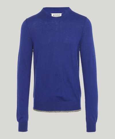 Shop Maison Margiela Wool-blend Jumper In Royal Blue
