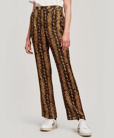Shop Alexa Chung Tailored Snake Print Cropped Flare Trousers