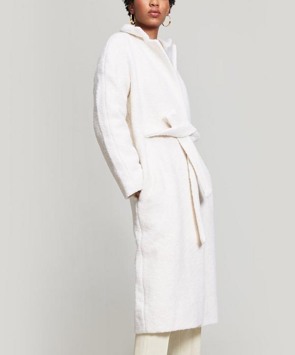 Ganni Fenn Wrap Coat In White | ModeSens