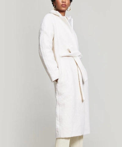 Ganni Fenn Wrap Coat In White | ModeSens