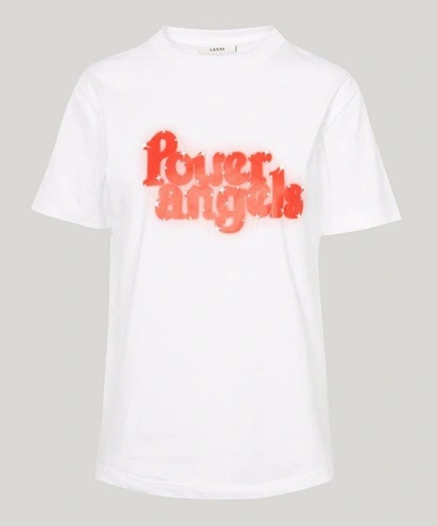 Shop Ganni Power Angels T-shirt