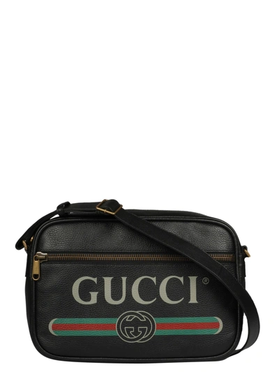 Shop Gucci Printed Logo Shoulder Bag In 8163